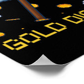 Gold Digger Treasure Jagd Gold Digging Pixel Poster (Ecke)