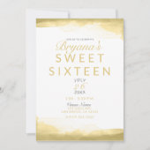 Gold Dijon Mustard Watercolor Modern Chic Sweet 16 Einladung (Vorderseite)