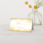 Gold Dijon Mustard Watercolor Tischnummer Sitzplat Platzkarte (Vorderseite)