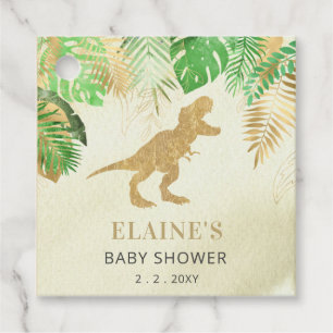Gold Dinosaur Baby Dusche Danke Geschenkanhänger
