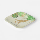 Gold Dinosaur Baby Dusche Danke Pappteller (Gewinkelt)