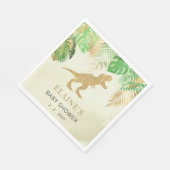 Gold Dinosaur Baby Dusche Danke Serviette (Ecke)