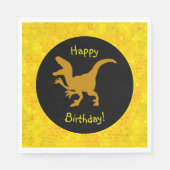 Gold Dinosaur Hide Happy Birthday! Serviette (Vorderseite)