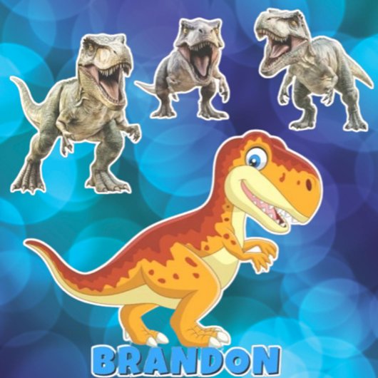  Gold Dinosaur Personalized Name Aufkleber