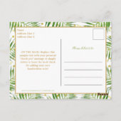 Gold Dinosaur Tropical Baby Dusche Vielen Dank Postkarte (Rückseite)