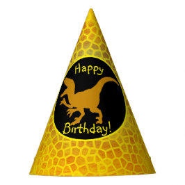 Gold Dinosaurier Hidden Happy Birthday! Partyhütchen