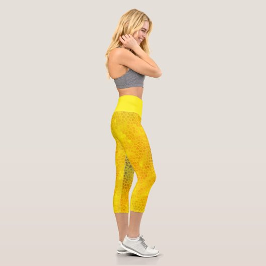 Gold Dinosaurier verborgen Capri Leggings (Rechts)