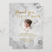 Gold Dioden Beileid Dankeschön Card mit Foto Dankeskarte (Vorne/Hinten)