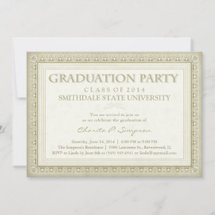 Gold Diploma (für sie) Graduiertenparty Einladung