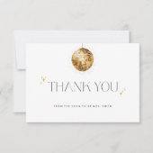 Gold Disco Ball Brautparty Danke Karte (Vorderseite)
