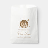 Gold Disco Ball Cheers Silvester Party Geschenktütchen (Vorderseite)