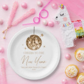 Gold Disco Ball Cheers Silvester Party Pappteller (Party)