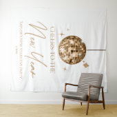 Gold Disco Ball Cheers Silvester Party Wandteppich (Beispiel (Horizontal))