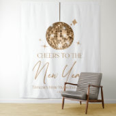 Gold Disco Ball Cheers Silvester Party Wandteppich (Beispiel)