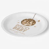 Gold Disco Ball 'Disco Baby' Babydusche Pappteller (Schrägansicht)