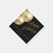 Gold Disco Ball Erwachsene Geburtstagsparty Serviette (Ecke)
