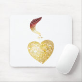 Gold Disco Ball Herz Mousepad (Mit Mouse)