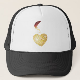 Gold Disco Ball Herz Truckerkappe