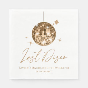 Gold Disco Ball Last Disco Junggeselinnen-Abschied Serviette