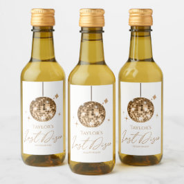 Gold Disco Ball Last Disco Junggeselinnen-Abschied Weinetikett