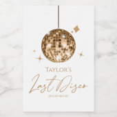 Gold Disco Ball Last Disco Junggeselinnen-Abschied Weinetikett (Einzelnes Label)