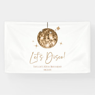 Gold Disco Ball Let's Disco Geburtstagsparty Banner