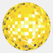 Gold Disco-Ball-Muster Runder Aufkleber (Vorderseite)
