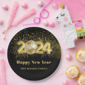 Gold Disco Ball Silvester Party Pappteller (Party)