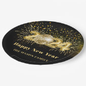 Gold Disco Ball Silvester Party Pappteller (Schrägansicht)