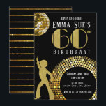 Gold Disco Ball Studio 54 Party 60. Geburtstag Einladung<br><div class="desc">Gold Disco Ball Studio 54 Party 60. Geburtstag Einladung</div>