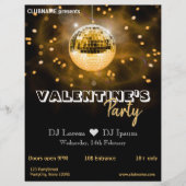 Gold Disco Ball Valentine's Day Party Flyer (Vorne)