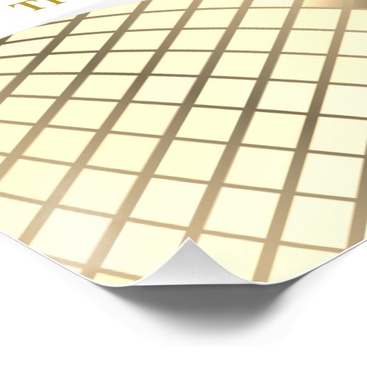 Gold Disco Ball Wedding Poster (Ecke)