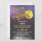 Gold Disco Geburtstagsparty Einladung (Vorderseite)