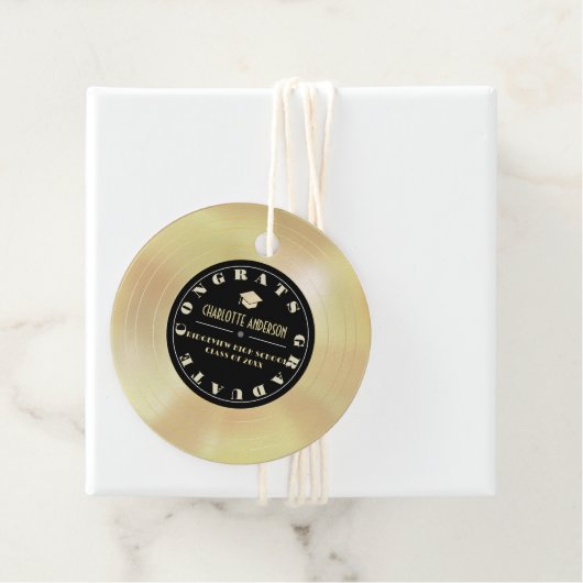 Gold Disk/Vinyl Record-Abschluss Geschenkanhänger (Beispiel)