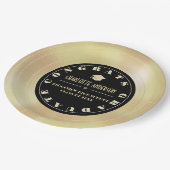 Gold Disk/Vinyl Record-Abschluss Pappteller (Schrägansicht)