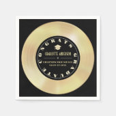 Gold Disk/Vinyl Record Black Abschluss Serviette (Vorderseite)