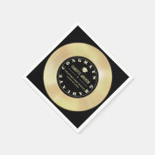 Gold Disk/Vinyl Record Black Abschluss Serviette (Ecke)