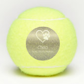 Gold Dog Name Tennis Ball 'toss, fetch, repeat' (Vorderseite)