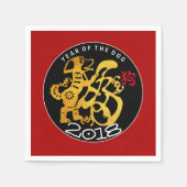Gold Dog Papercut Chinesisches Neujahr 2018 P Napk Serviette (Vorderseite)