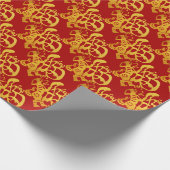 Gold Dog Papercut Chinesisches Neujahr 2018 - Umbr Geschenkpapier (Ecke)