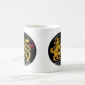 Gold Dog Papercut Chinesisches Neujahr 2018 Weißes Kaffeetasse (Mittel)
