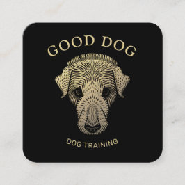 Gold Dog Trainer Quadratische Visitenkarte