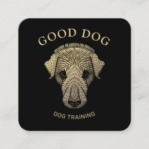 Gold Dog Trainer Quadratische Visitenkarte