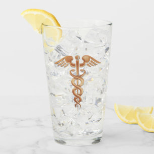 Gold Doktor oder Krankenschwester Caduceus Glas