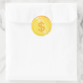 Gold-Dollar-Münzen Runder Aufkleber (Tasche)
