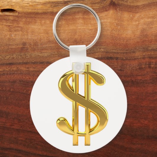 Gold Dollar Sign Schlüsselanhänger (Vorderseite)