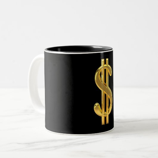 Gold-Dollar-Signatur-Tasse Zweifarbige Tasse (Vorderseite Links)