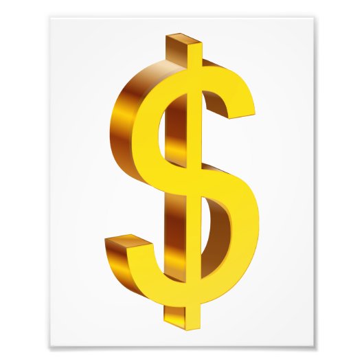 Gold-Dollar-Symbol Fotodruck (Vorne)