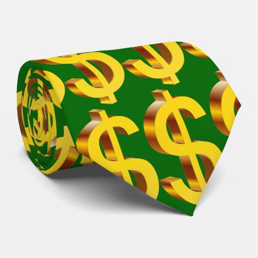 Gold-Dollar-Symbol Krawatte (Gerollt)