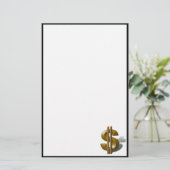 Gold-Dollar-Unterzeichnung Briefpapier (Stehend Vorderseite)